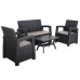 Faro 4 Seater Garden Sofa Set - Black